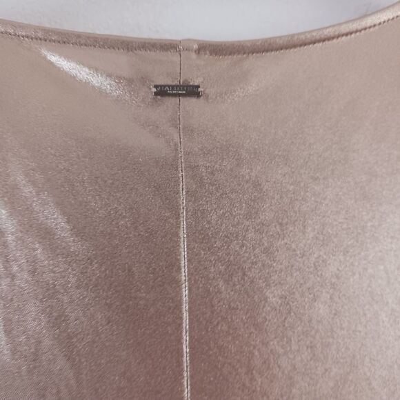 Halston Heritage Bateau Neckline Knee-Length gold metallic Dress size M - Picture 5 of 6